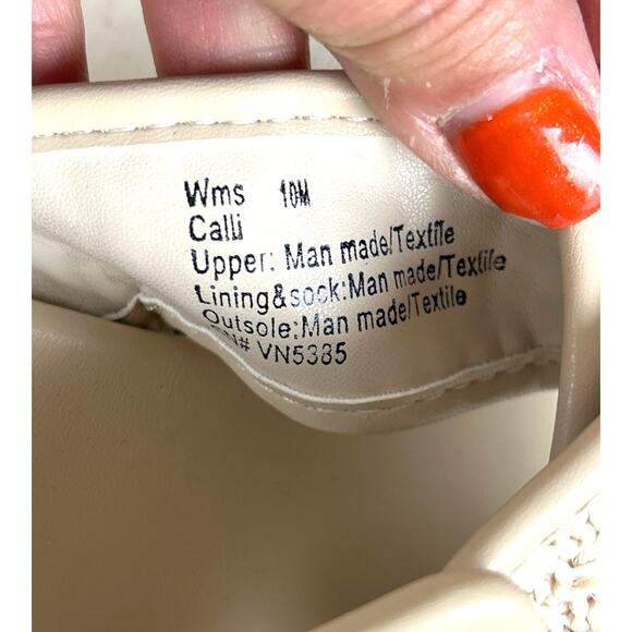 Seychelles Women’s 10 Beige Slip-On Platform Faux Leather Buckle Wedge Sandals - Picture 9 of 9